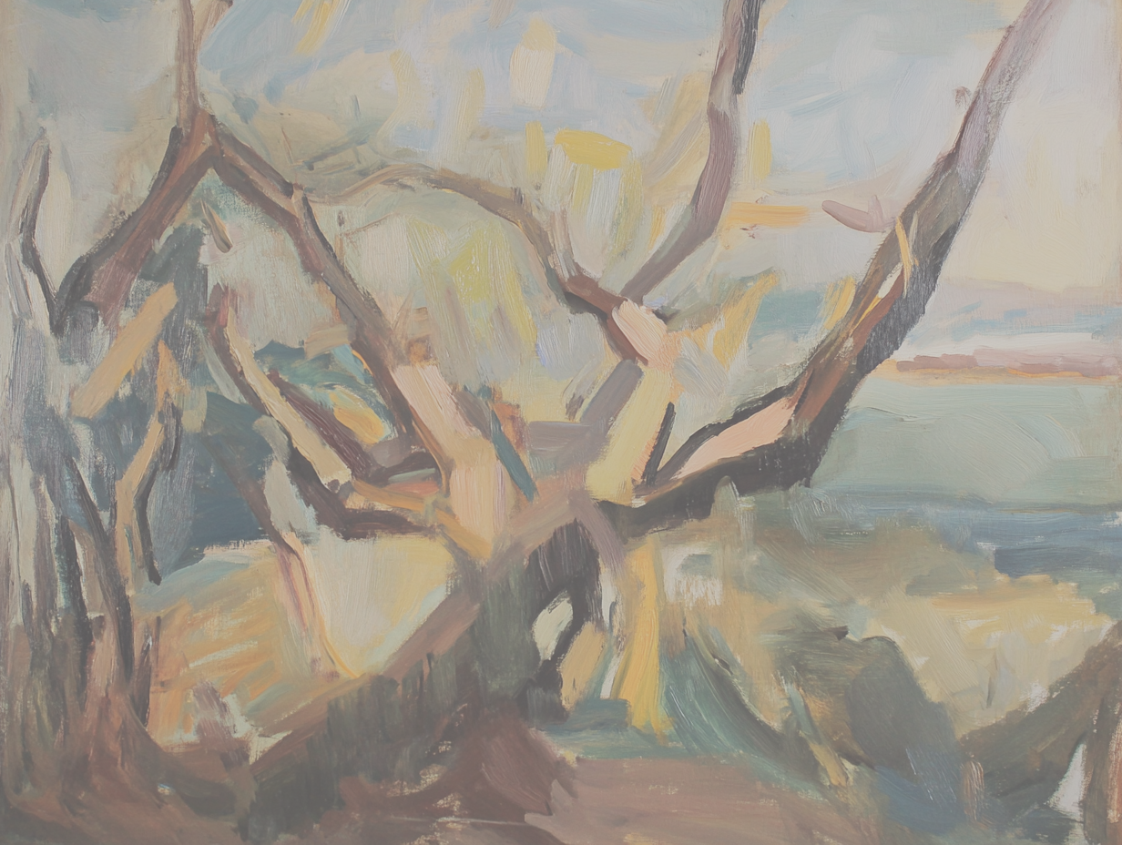 Mid Century Oil On Wood Panel By Edgar Weitz