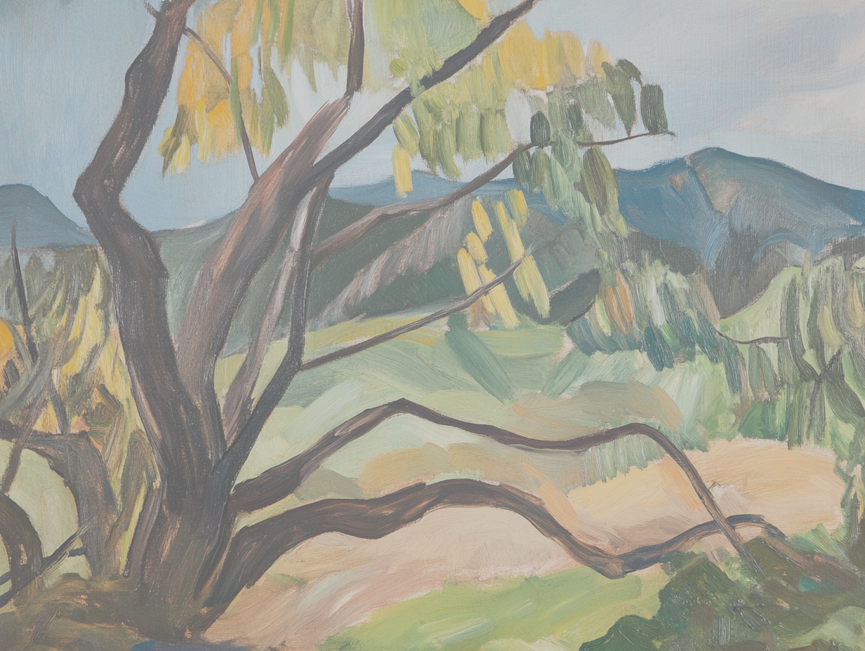 Mid Century Oil On Wood Panel By Edgar Weitz